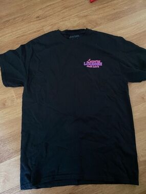 Black Short Sleeve Graphic Tee - Pink Logo